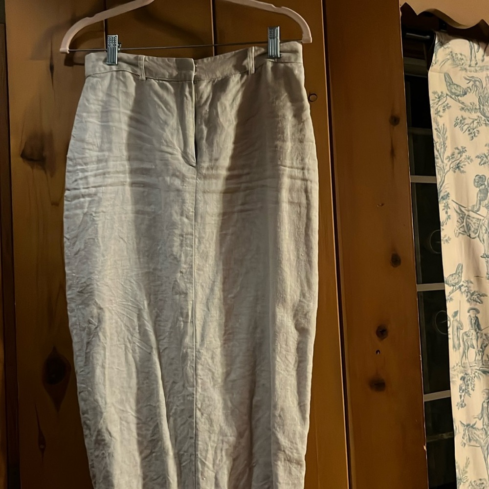 Reformation linen midi skirt
